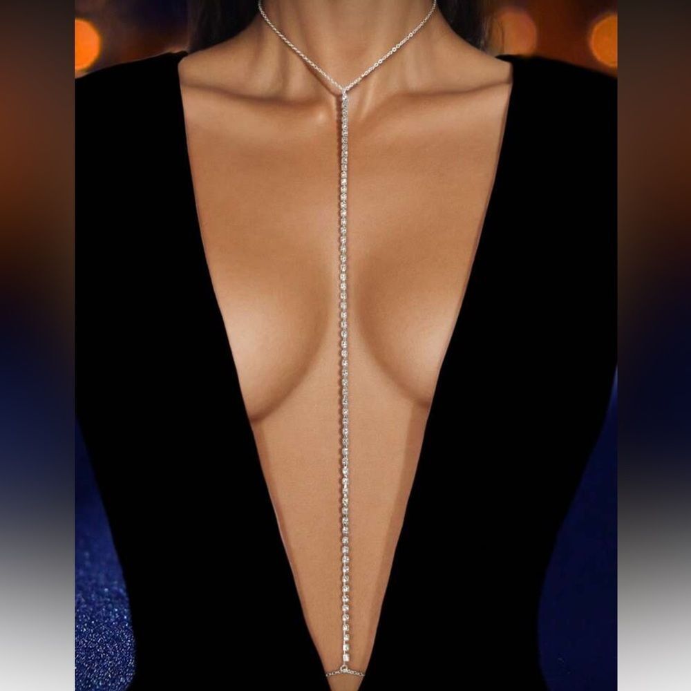Elegant Silver bodychain Necklace R223